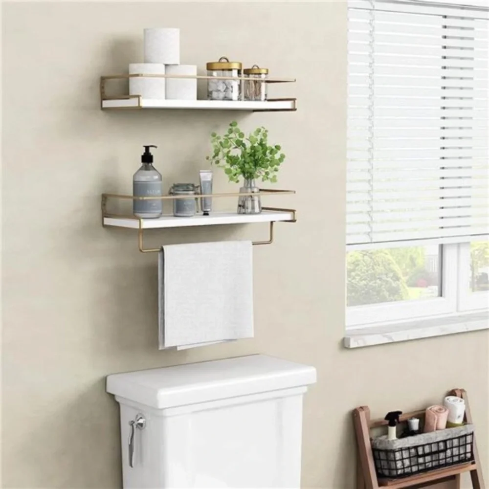 Floating Shelves Bathroom Shelves Over Toilet Set of 2, Decorative Wall Shelves